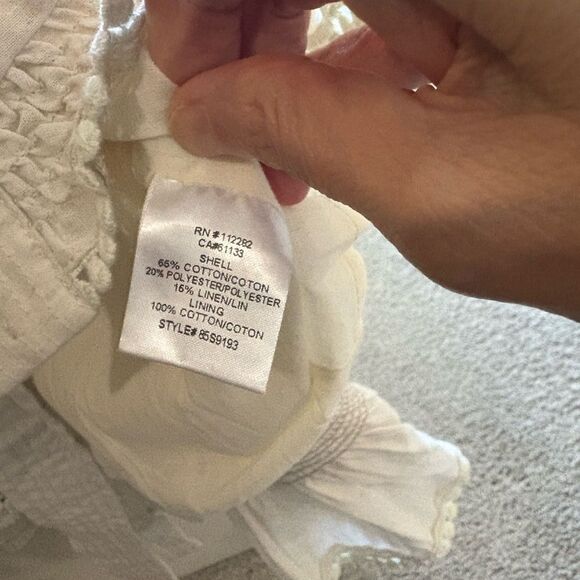 NWT Greylin Cream white wrap tie mini skirt w/Pom trim & ruffle hem size XS - Picture 7 of 7